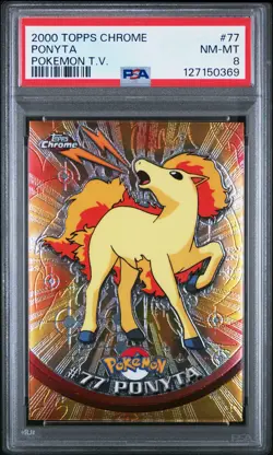 2000 TOPPS CHROME POKEMON T.V. #77 PONYTA PSA 8 - Image 1