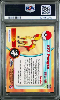 2000 TOPPS CHROME POKEMON T.V. #77 PONYTA PSA 8 - Image 2