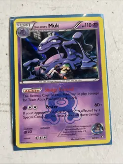 Pokemon TCG Team Aqua's Muk Double Crisis 8/34 Holo Holo Rare MP - Image 1