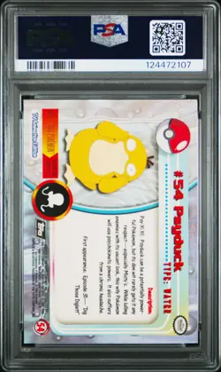 1999 TOPPS POKEMON TV FOIL #54 PSYDUCK PSA 7 - Image 2