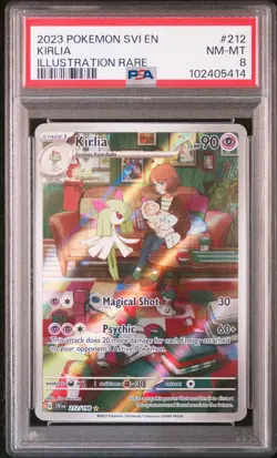 2023 POKEMON SVI EN-SCARLET & VIOLET ILLUSTRATION RARE #212 KIRLIA PSA 8 - Image 1