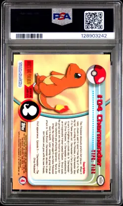 1999 TOPPS POKEMON TV #4 CHARMANDER PSA 7 - Image 2