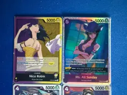 Ms. All Sunday One Piece TCG 4-card lot OP04 Super Rare+OP09 Leader+more - PWE - Image 3