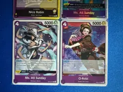 Ms. All Sunday One Piece TCG 4-card lot OP04 Super Rare+OP09 Leader+more - PWE - Image 4