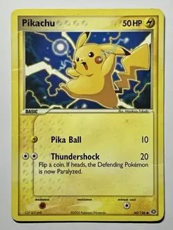 Pikachu 60/106 (DMG) Common EX Emerald 2005 Pokemon Card - Image 1