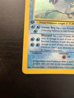 Articuno 2/62 1st Edition Holo Rare Fossil Pokemon Card MP - Image 5