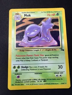 Muk Fossil 13/62 Holo Unlimited Rare 1999 Vintage WOTC Pokemon TCG Card DMG - Image 1