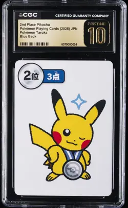 2025 POKEMON PLAYING CARDS 2ND PLACE PIKACHU CGC 10 PRISTINE - Image 1