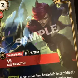 Riftbound Sample Card! Pre Release From Riot HQ Vi Destructive 36/298 - Image 3