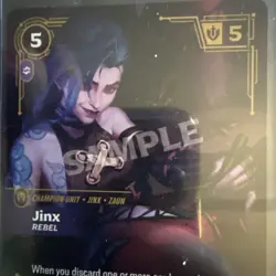 Riftbound Sample Card! Pre Release From Riot HQ Jinx Rebel 202/298 - Image 3