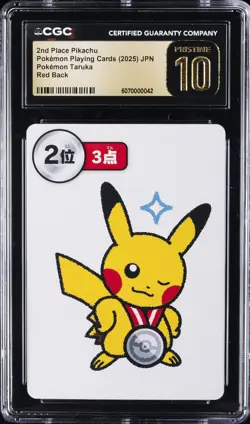 2025 POKEMON PLAYING CARDS 2ND PLACE PIKACHU CGC 10 PRISTINE - Image 1