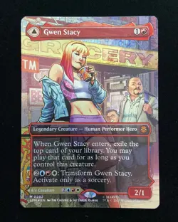 2025 Magic The Gathering MTG Marve EN Borderless Gwen Stacy Ghost-Spider KM035 - Image 1