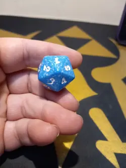 MTG d20 Spindown Life Counter Die/Dice - New Phyrexia - Blue Marble/White Print - Image 4
