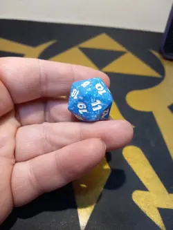 MTG d20 Spindown Life Counter Die/Dice - New Phyrexia - Blue Marble/White Print - Image 5