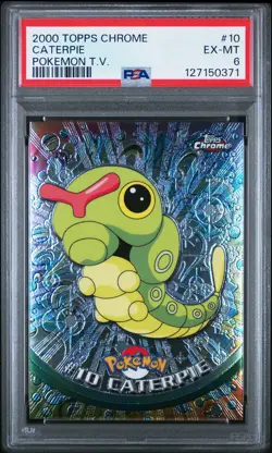 2000 TOPPS CHROME POKEMON T.V. #10 CATERPIE PSA 6 - Image 1