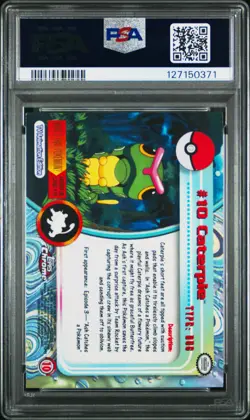 2000 TOPPS CHROME POKEMON T.V. #10 CATERPIE PSA 6 - Image 2