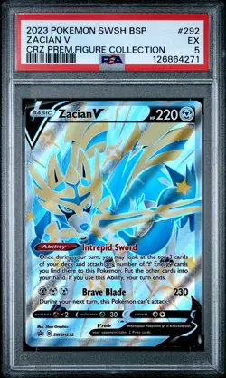 2023 POKEMON SWSH PROMO CROWN ZENITH PREMIUM FIGURE COLLECTION ZACIAN V PSA 5 - Image 1