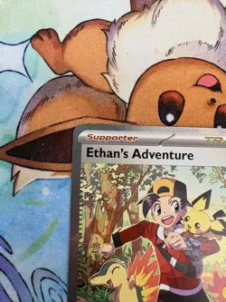 Pokemon TCG Destined Rivals Ethan's Adventure Full Art Trainer Card 236/182 - Image 2