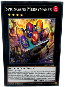 Springans Merrymaker - LIOV-EN041 - Super Rare 1st Edition Yugioh TCG Card - Image 1