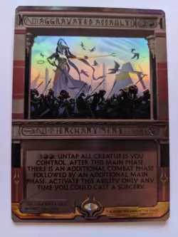 MTG English Near Mint Magic Card FOIL AGGRAVATED ASSAULT (INVOCATION) - AMONKHET - Image 1