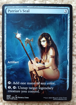 PATRIAR'S SEAL : MTG altered-art magic card : with Statuesque Female! - Image 1