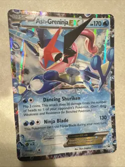 Ash-Greninja EX Pokemon Card XY133 Holo Rare - Image 1