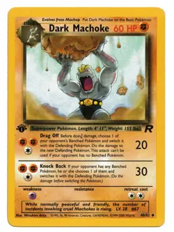 Pokemon Card: Dark Machoke 40/82 1st Edition Team Rocket Set! GD - Image 1