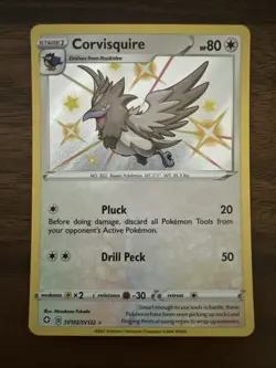 Pokemon TCG Corvisquire SV102/SV122 Holo Rare Shining Fates Card -NM - Image 1
