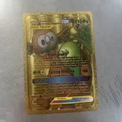 Rowlet & Alolan Exeggutor GX - Tag Team - Gold Foil Pokemon Card Fan Art Card - Image 1