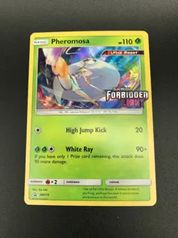 Pheromosa Prerelease Forbidden Light SM115 HOLO Rare NM Pokemon Card TCG 2018 - Image 1