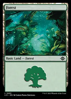 4x Lost Caverns of Ixalan Forest Land, MTG Lands, Magic Forest, 4 Pack, 401 - Image 1