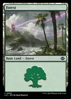 4x Lost Caverns of Ixalan Forest Land, MTG Lands, Magic Forest, 4 Pack, 402 - Image 1