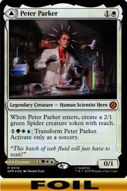 1x - Peter Parker - FOIL #10 - Marvel's Spider-Man - NM MTG - Image 1