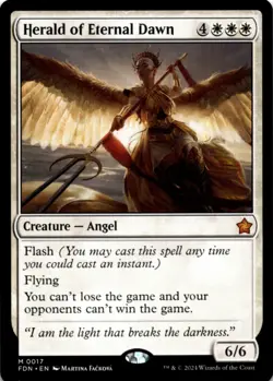 MTG Herald of Eternal Dawn Normal NM Foundations Magic 17 - Image 1