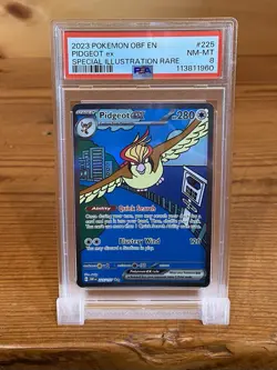 2023 POKEMON OBF EN-OBSIDIAN FLAMES SPECIAL ILLUSTRATION RARE PIDGEOT EX PSA 8 - Image 3