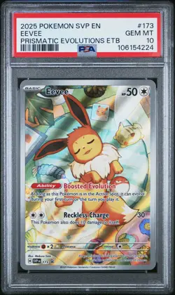 2025 POKEMON SVP EN-SV BLACK STAR PROMO #173 EEVEE PSA 10 - Image 1