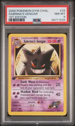 2000 POKEMON GYM CHALLENGE 1ST EDITION #29 SABRINA'S GENGAR PSA 8 - Image 1