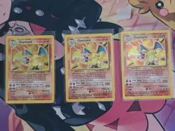 POKEMON CHARIZARD BASE SET HOLO LOT of 3 VINTAGE WOTC - Image 1
