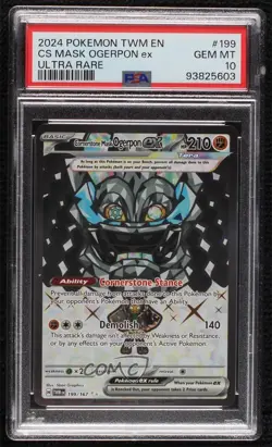 Cornerstone Mask Ogerpon ex Ultra Rare Pokemon SV06: Twilight Masquerade PSA 10 - Image 1