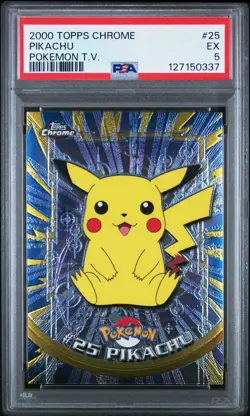 2000 TOPPS CHROME POKEMON T.V. #25 PIKACHU PSA 5 - Image 1