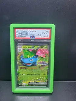 Pokemon TCG Stellar Crown Stamped Venusaur PSA 10 and Blastoise PSA 9 Promo Set - Image 2