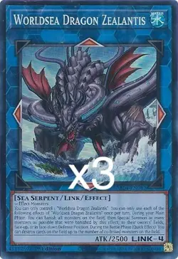 3x Yugioh Worldsea Dragon Zealantis RA04-EN082 Secret Rare 1st Edition NM - Image 1