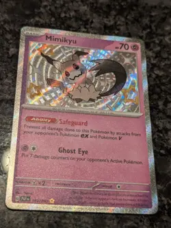 Mimikyu 160/091 Pokemon TCG Paldean Fates Shiny Rare Holo Card NM Condition - Image 3