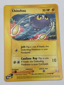 Pokemon TCG Card - Chinchou 71/147 Aquapolis Common Vintage E-Reader NM - Image 2