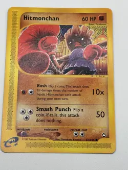 Near mint Hitmonchan 81/147 Aquapolis Regular Common Vintage Pokemon Card TCG - Image 2