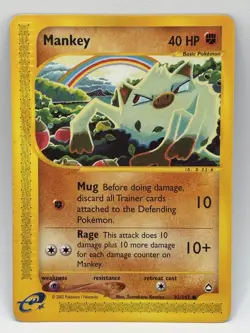 Mankey 92/147 Aquapolis Set Regular common - Pokemon Card LP - Image 1