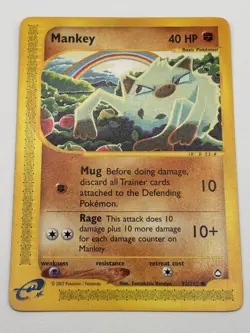 Mankey 92/147 Aquapolis Set Regular common - Pokemon Card LP - Image 2