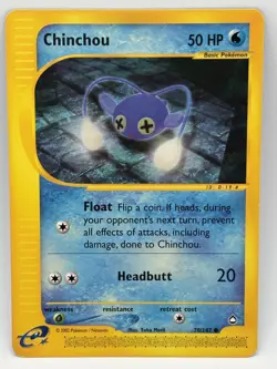 Pokemon Card - Chinchou Aquapolis 70/147 Regular Common LP Vintage E-Reader - Image 1