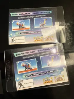 2 Pokemon Scarlet and Violet Code Cards For Shiny Koraidon or Miraidon - Image 1