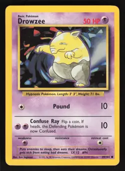 Pokemon Base Set 49/102 Drowzee Card TCCCX - Image 1